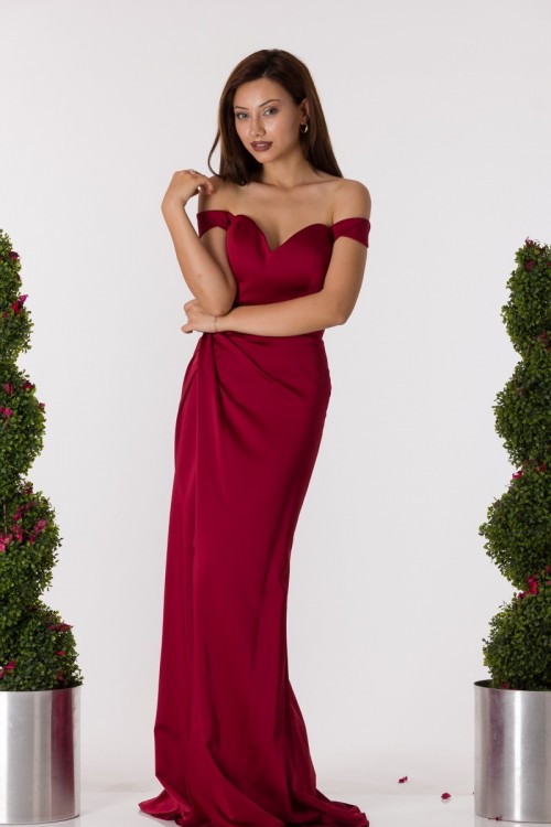 Robe de soirée bordeau 63127