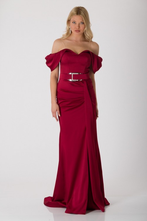 Robe de soirée bordeau 63148