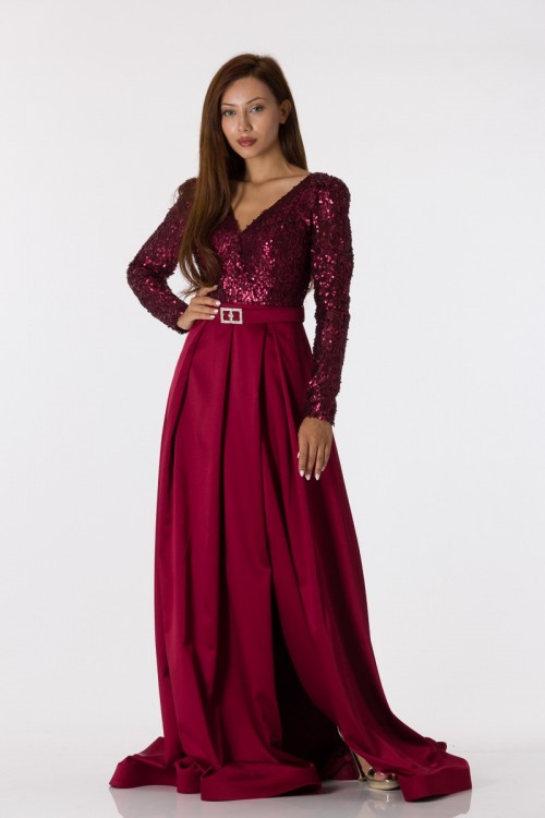 Robe de soirée bordeau 63160