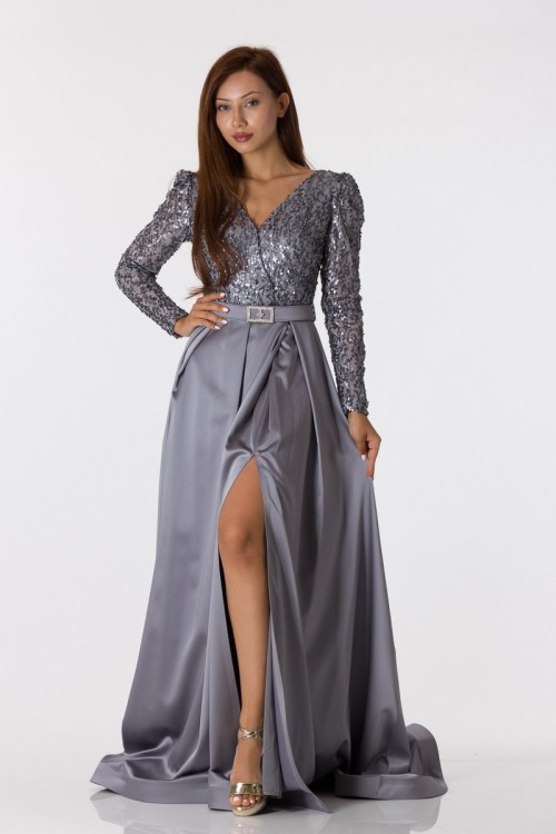 Robe de soirée argenté 63160