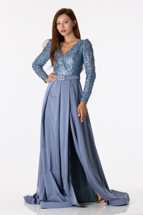 Robe de soirée bleu indigo...